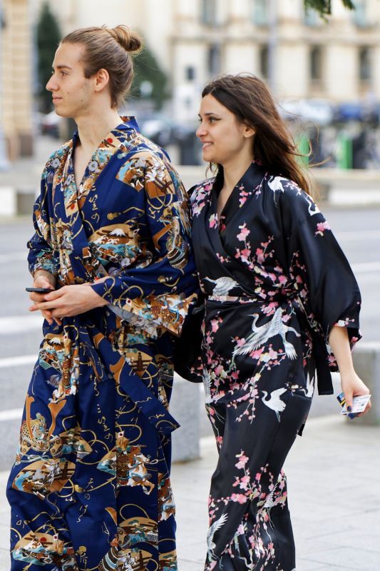 Photo1: Pair kimonos for a moment with the one you love (1)